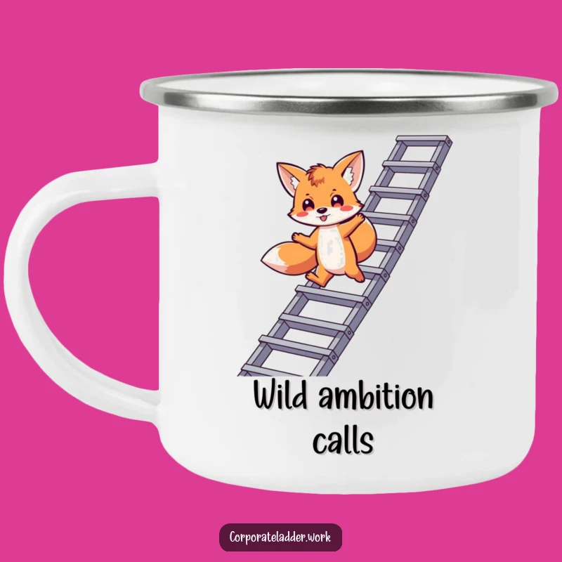 Funny Fox Adventure Mug: Playful Climber, Perfect Funny Gift for Outdoors