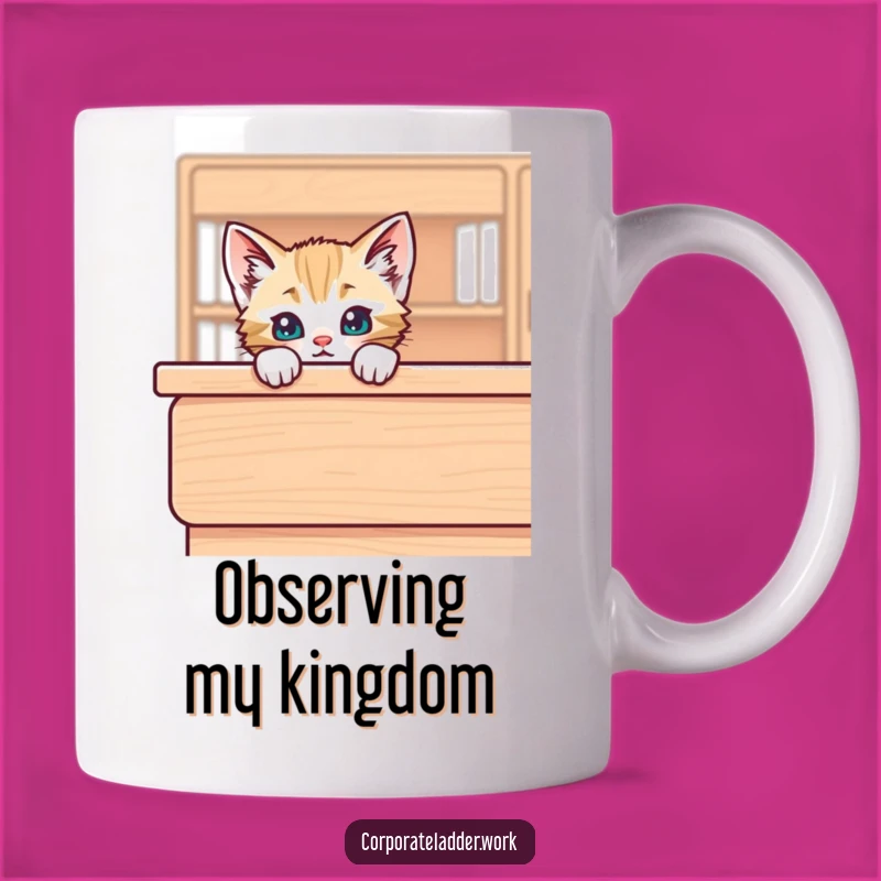Funny Kitten Peeking Mug - Mischief Maker, Perfect Gift for Cat Lovers