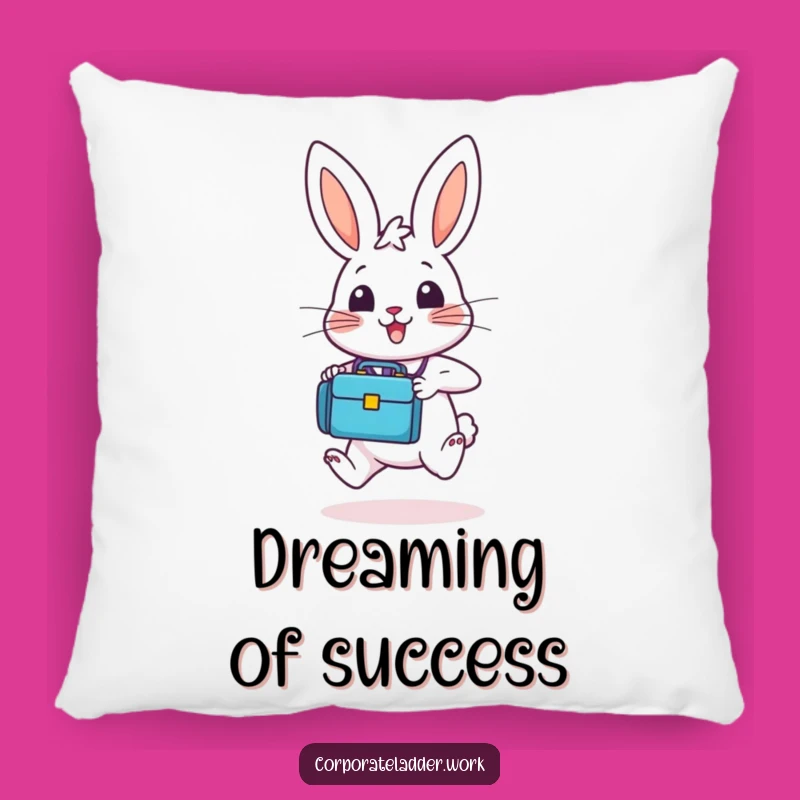 Funny Bunny Briefcase Pillow - Cozy Motivation, Adorable Funny Gift