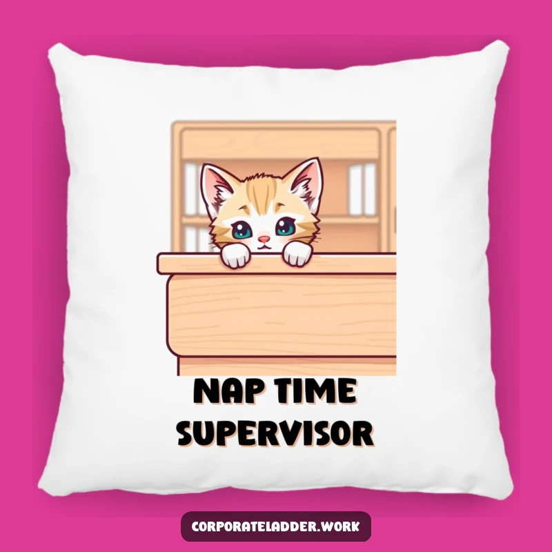 Funny Kitten Desk Pillow - Nap Time Pal, Adorable Funny Gift