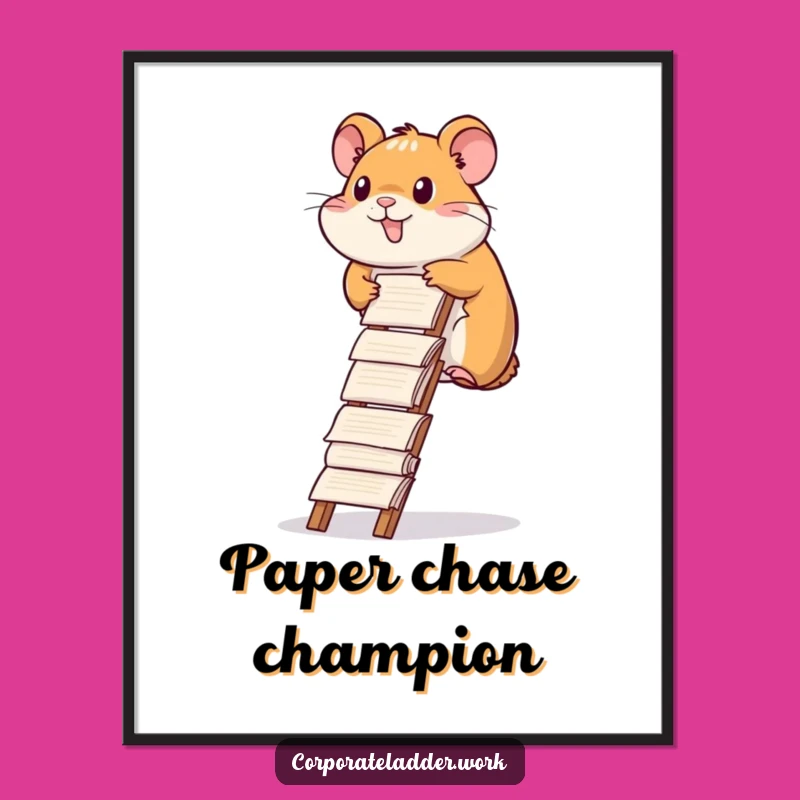 Funny Hamster Art Print: Diligent Climber, Perfect Funny Gift for Walls