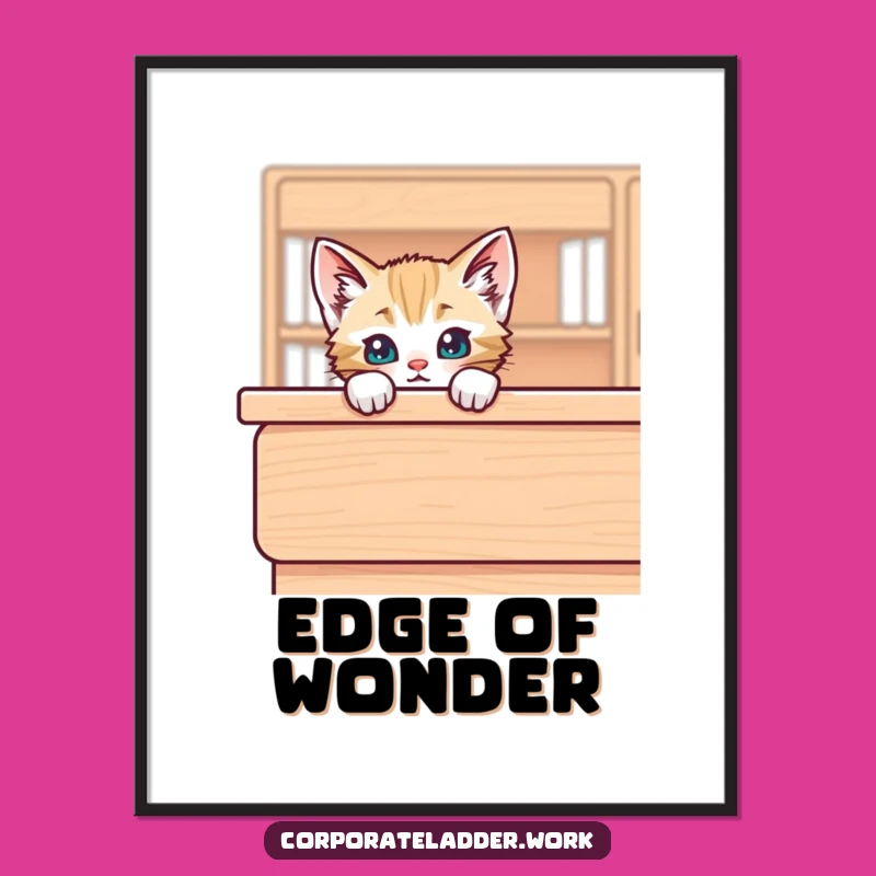 Funny Kitten Desk Digital Art - Instant Cuteness Overload, Downloadable Gift