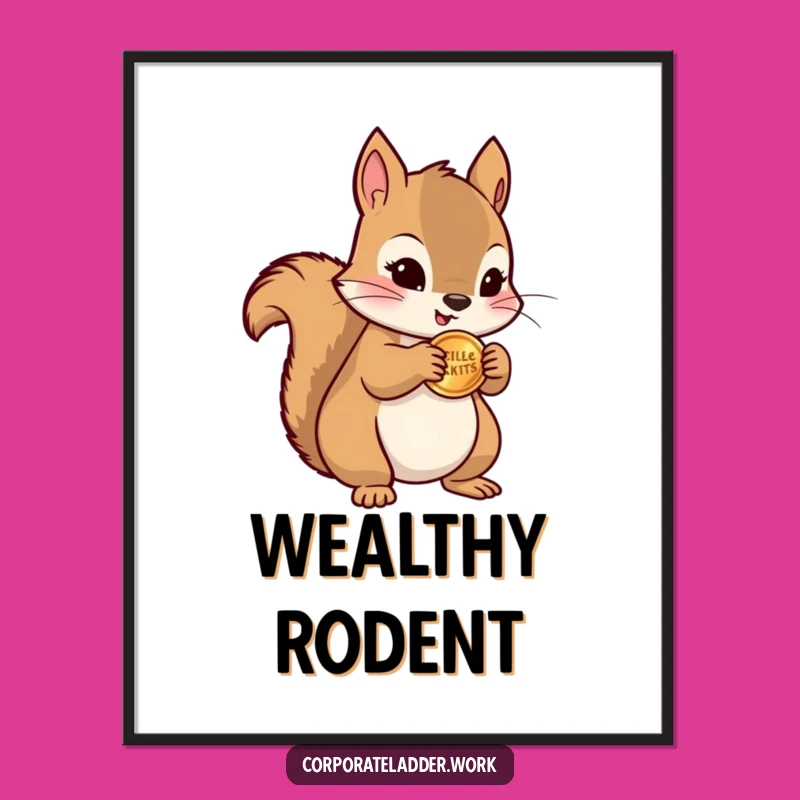 Funny Squirrel Coin Digital Art - Instant Riches of Laughter, Downloadable Gift