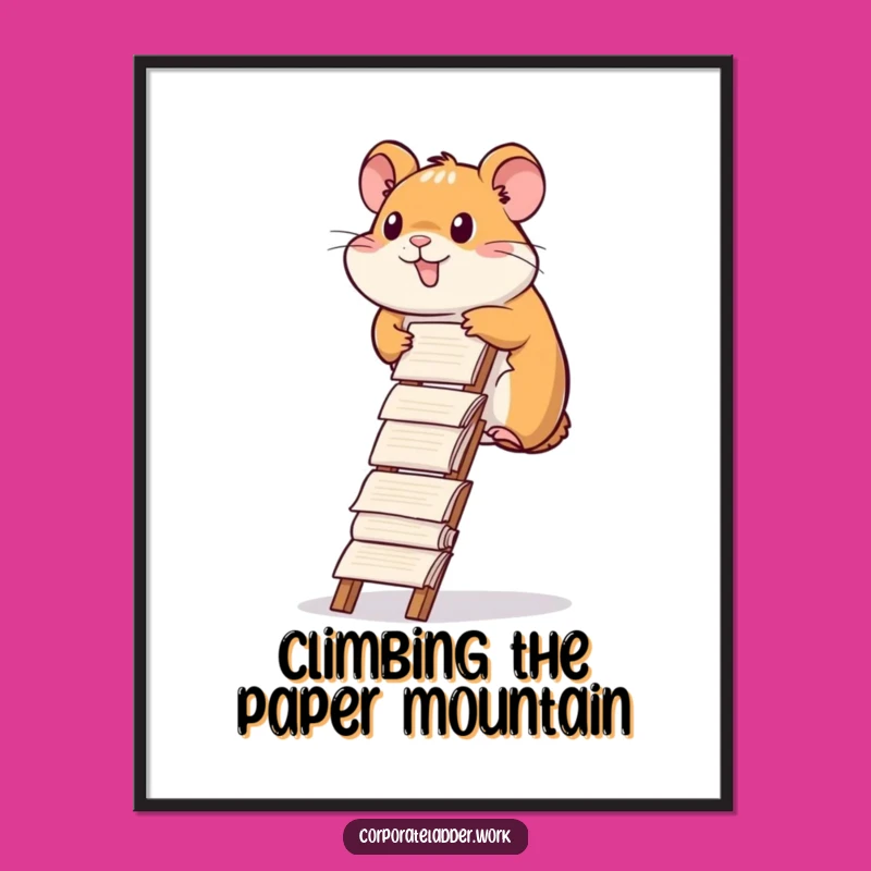 Funny Hamster Motivation Poster: Diligent Climber, Perfect Funny Gift for Walls