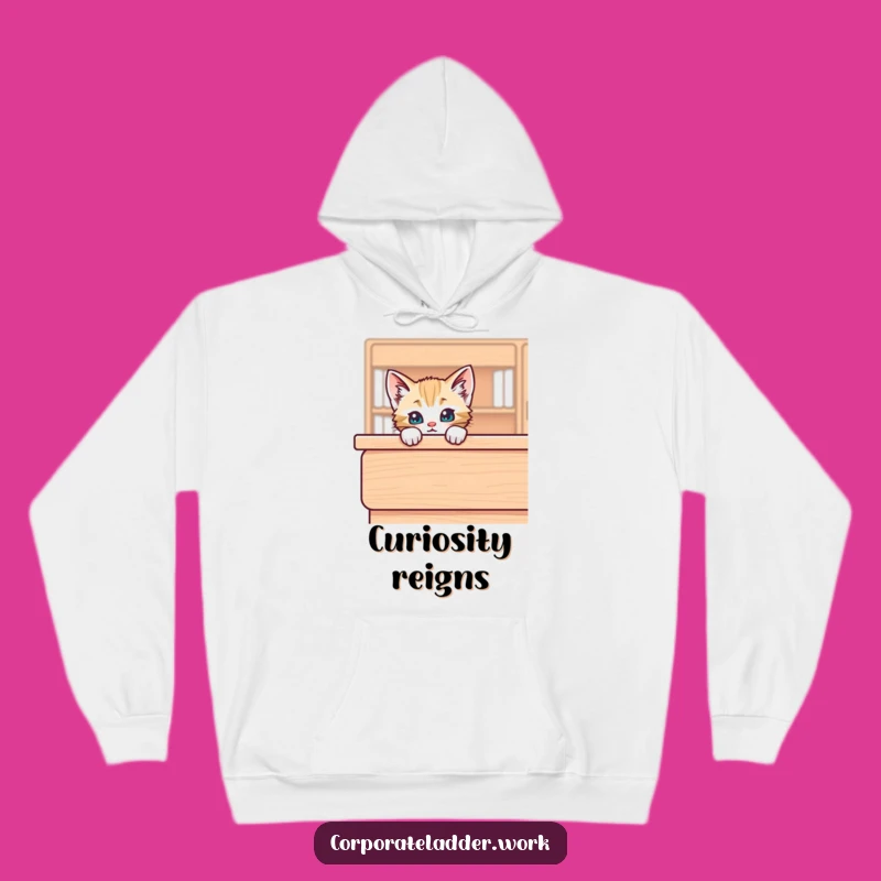Funny Kitten Desk Hoodie - Cozy Cuddles, Ultimate Funny Gift