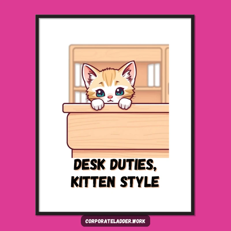 Funny Free Printable Wall Art: Kitten Peek for a Playful & Charming Home