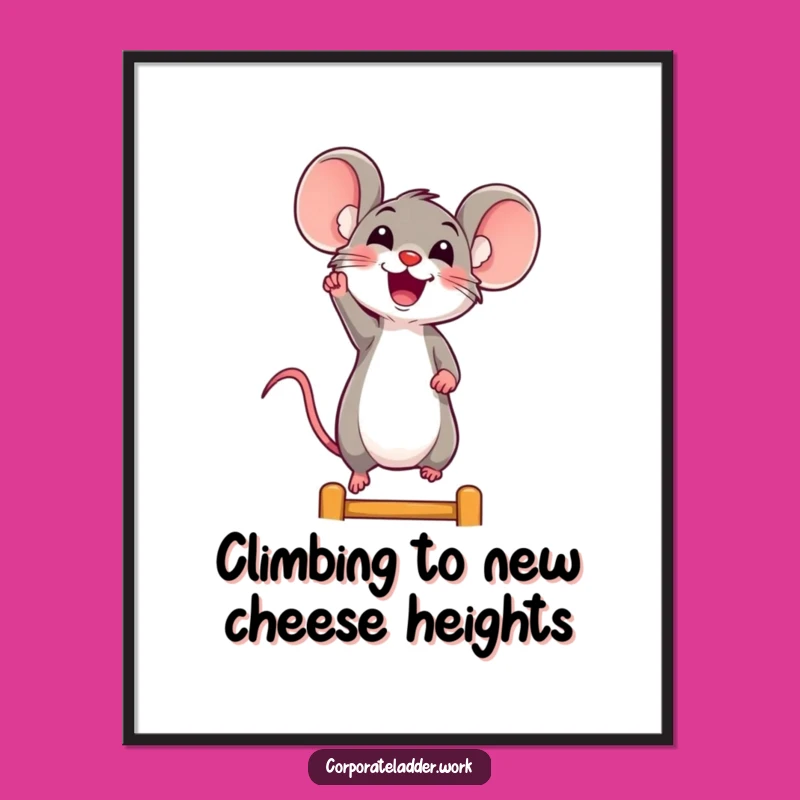 Free Printable Mouse Ladder Wall Art - Motivational Funny Downloadable Decor!