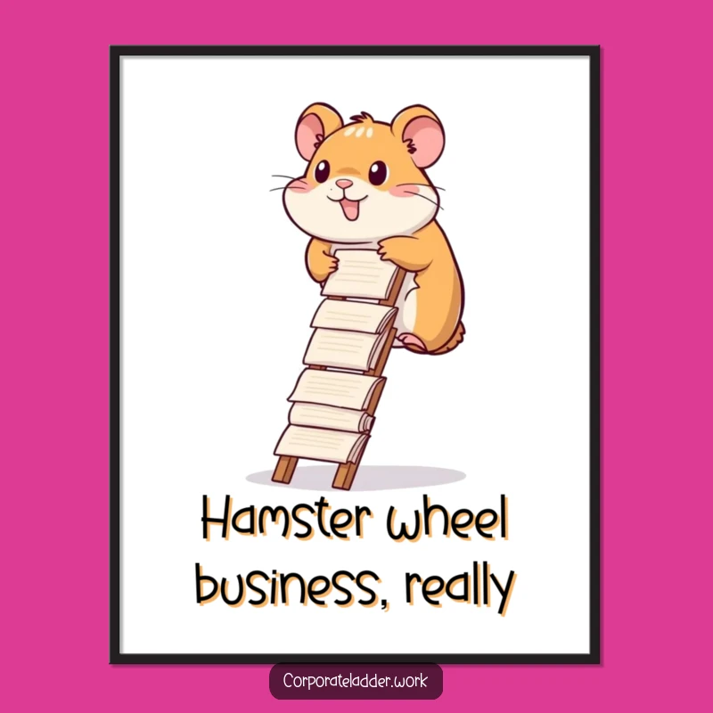 Free Printable Hamster Report Ladder Wall Art - Funny Motivational Downloadable Decor!