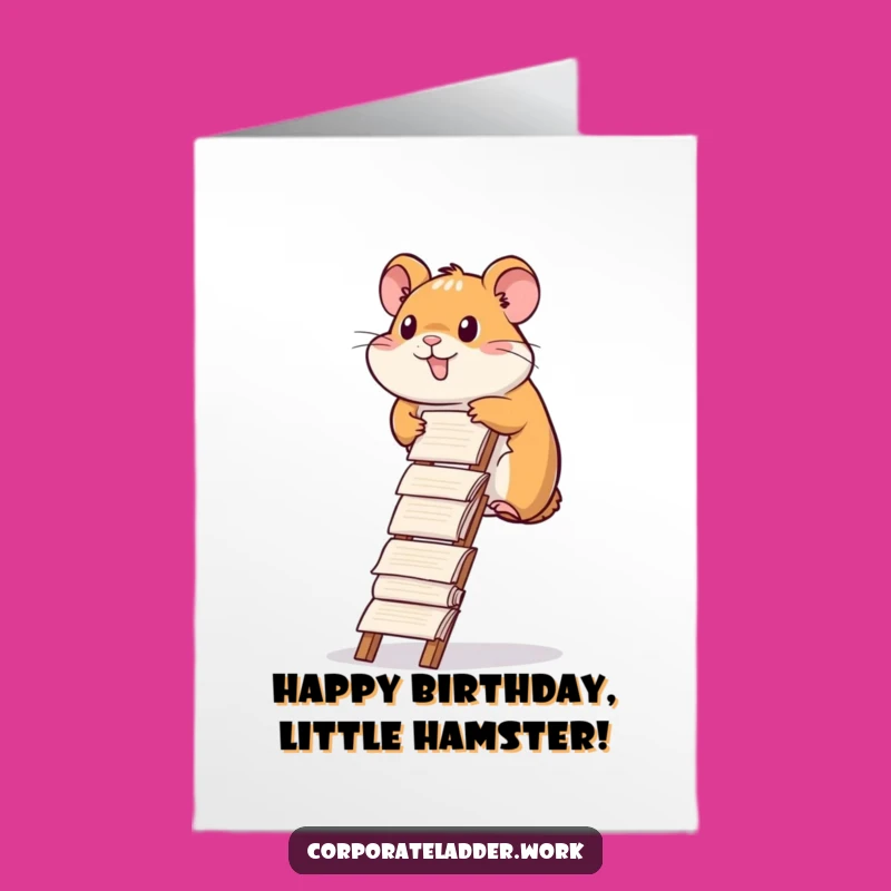 Free Printable Hamster Report Ladder Birthday Card - Funny Workaholic Gift!