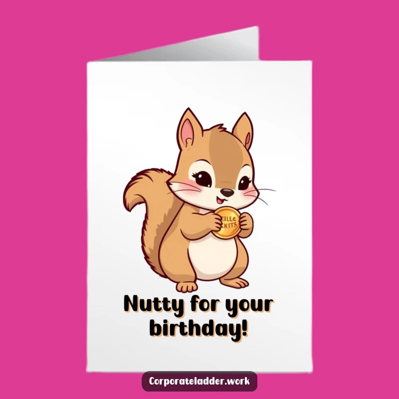 Funny Free Printable Birthday Card: Squirrel with Coins for a Rich Celebration!