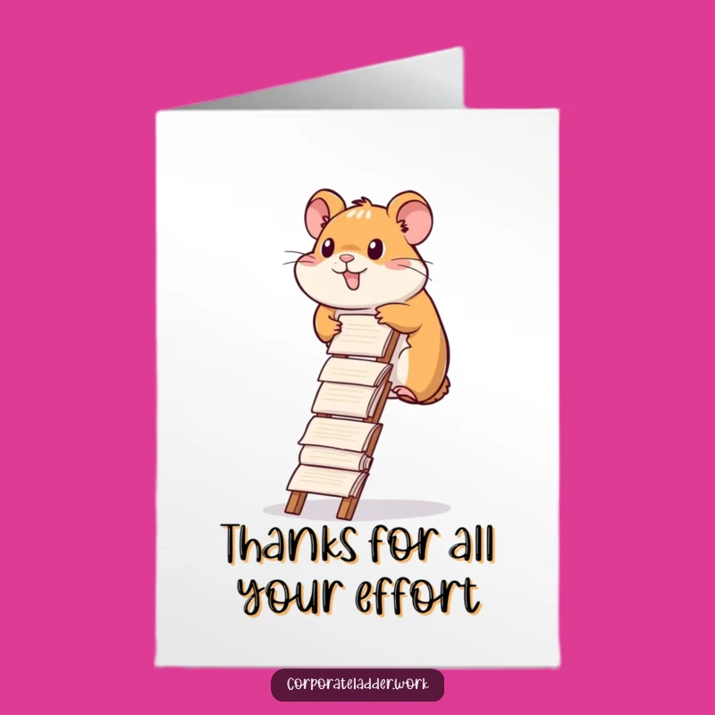 Free Printable Hamster Report Ladder Thank You Card - Funny Workaholic Gift!