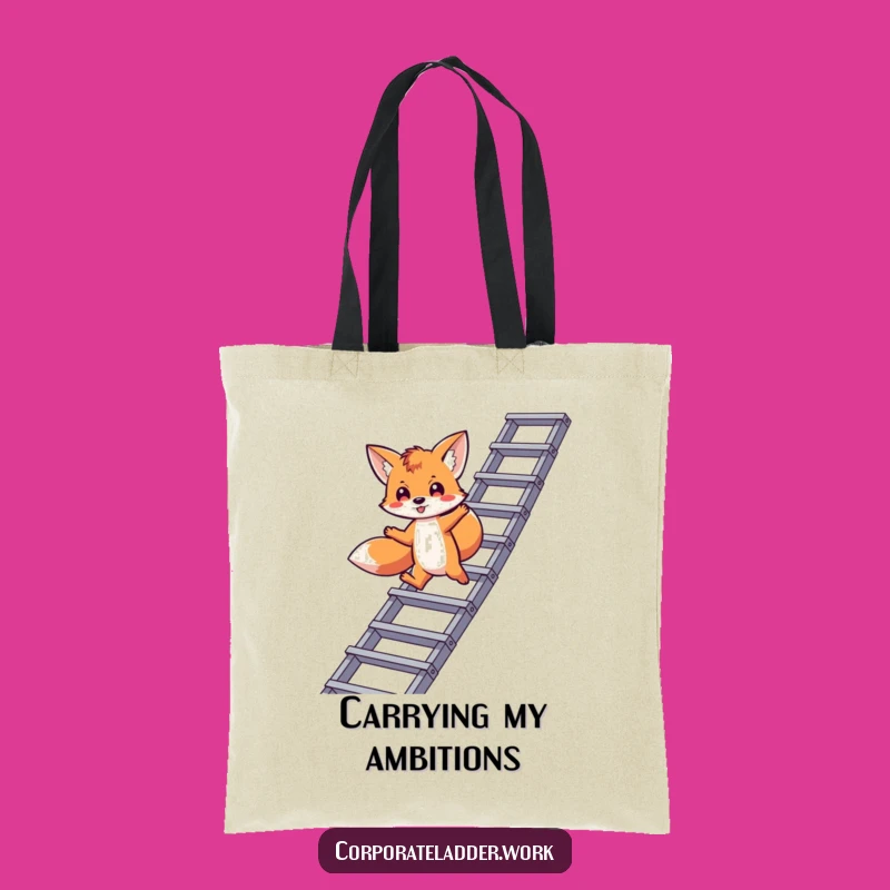 Funny Fox Tote Bag: Playful Climber, Perfect Funny Gift for Professionals
