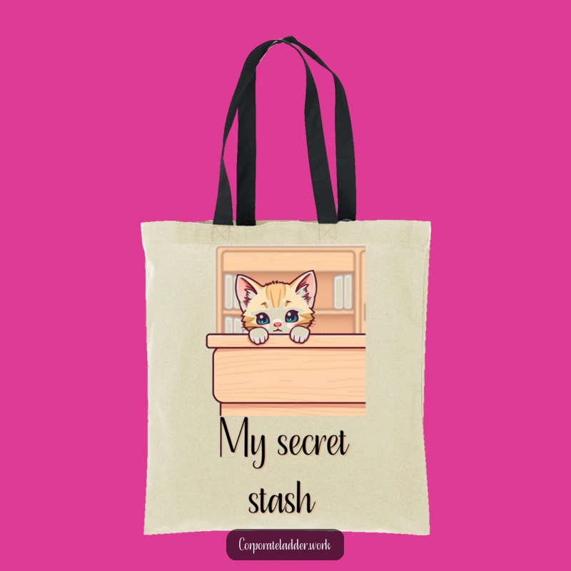 Funny Kitten Desk Tote Bag - Carry Your Kitty Charm, Hilarious Gift!