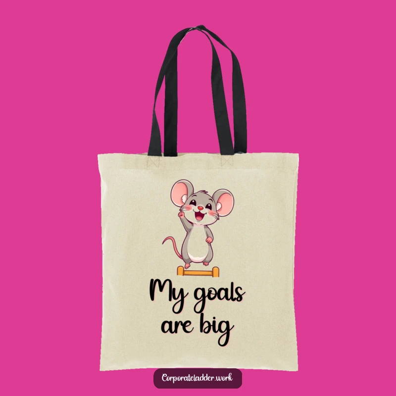 Funny Mouse Tote Bag: Cheerful Climber, Perfect Funny Gift for Enthusiasts